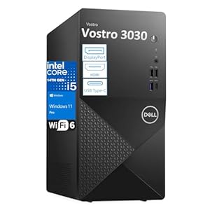 Dell Desktop Computers, 3030 Tower Desktop PC, 14th Gen Intel Core i5-14400 (Beat i7-13620H), 32GB DDR5 RAM, 1TB PCIe SSD, WiFi Adapter, DisplayPort, HDMI, Type-C, Keyboard and Mouse, Windows 11 Pro