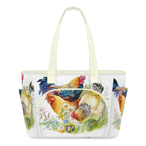 Sac de voyage matelassé poulet et coq pour le sport et le travail