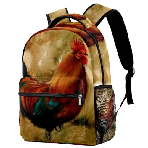 Sac de voyage décontracté pour femmes et adolescents avec motif coq vintage