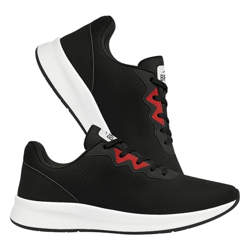 Image of BRUTON EVA Lite Trendy Mesh Running Shoes for Men- Black