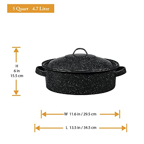Granite Ware Covered Casserole, 5-Quart, Black #TOP2