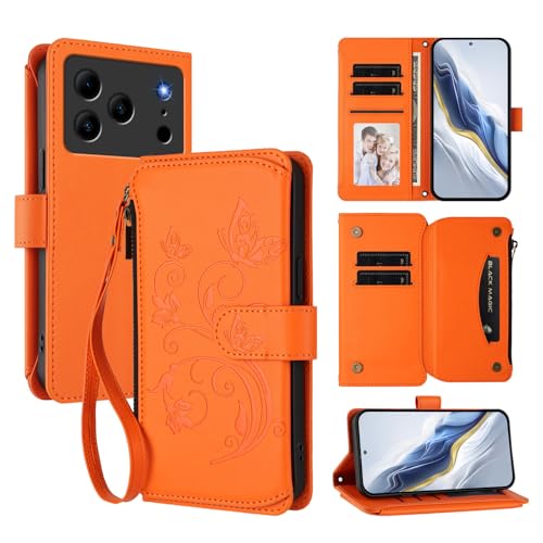 �X�}�z�P�[�X �Ή��@�� for Doogee Note 56 (Pro) / Note 56 Plus �������[�h�y5�J�[�h�z���_�[�z�y�t�@�X�i�[�E�H���b�g�z�y�}�O�l�b�g�N���X�v�z�t���b�v�X�^���h �X�}�z�P�[�X Orange