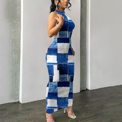 Image of Nimsruc Women Summer Sexy Bodycon Maxi Dress Casual Long Dresses