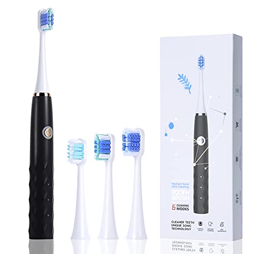 LMDXCARE Flagship Electric Toothbrush with 4 Brush Heads，6 Customized Cleaning Modes with 2 Min Smart Reminder,IPX7 Waterproof USB Fast Charging Rechargeable for 60 Days Use