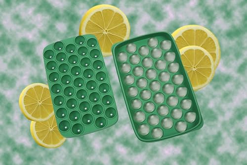 Image of Ice Cube Trays for Freezer Silicone Ice Cube Tray Round Ice Ball Maker, 37 ice Ball Tray Easy-Release Reusable Ice Cube Ball in Organizer Bins or Ice Bucket for Cocktail bar or Iced Coffee Cup