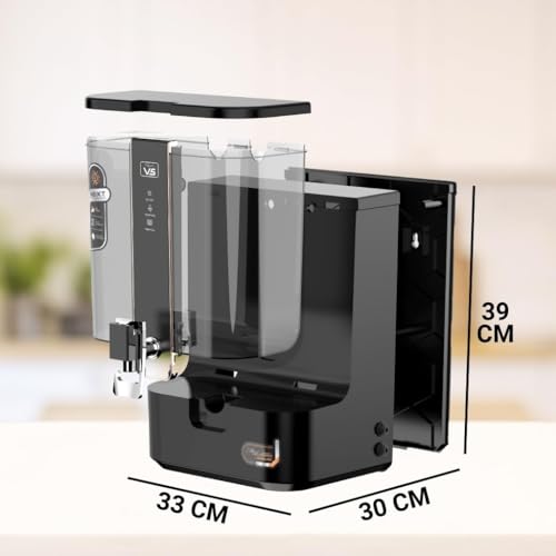 Image of Aqua V5 Zinc Copper Alkaline RO Water Purifier | 10 Liter Storage | RO + UV + UF + Zinc + Copper + Alkaline + TDS Control | 3000 TDS | Best For Home and Office (Mirror Black) (Blue)