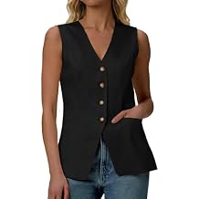 Mina Self 2026 Summer Womens Sleeveless Blazer Vest Tops - V-Neck Lightweight Breathable Full-Lined Casual Work Pocket Suit