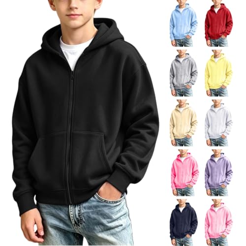 Sblioda Boys Zip Up Hoodie Kids Zip Up Hoodie Black - image 1