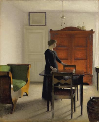 ZHAOSHAN Famoso Stampa Artistica Poster Stampa Ida en un interior de Vilhelm Hammershoi per la Decorazione Domestica dell'ufficio 60x90cm