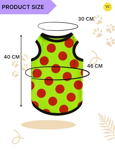 Yellowcult Cute Dog T-Shirt Clothes, Summer Sweetshirts Sporty Pet Random Design Outfit for Small Breed Dog, cat, Puppy, Kitten, Diwali, Festival, Travel, Outing, Photos(XL- Any 1)