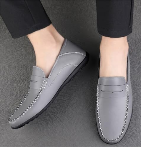 Flat Heel Lightweight Flexible Fashion Slip On Men's Loafers Shoes Round Toe Solid Color3