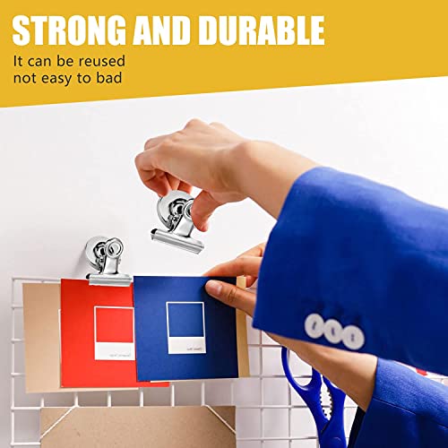 Image of JICOOT Strong Magnetic Clips - Heavy Duty Refrigerator Magnet Clips - 30mm Wide Scratch Safe - Clip Magnets Best for House Office School Use, Hanging Home Decoration, Photo Displays(12Pack)