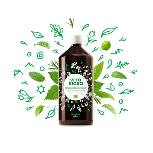 Vita Biosa Kräuter Bio Fermentgetränk 1 L – frisch und sauer – aktiven Milchsäurekulturen und 19 Kräutern aus kontrolliert biologischem Anbau – vegan, zuckerfrei, laktosefrei, Bio-Qualität