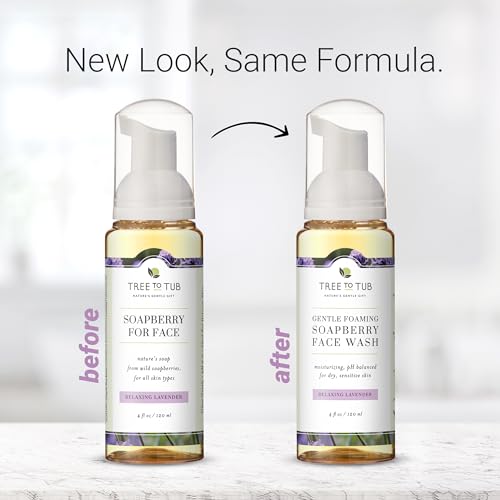 Tree to Tub Sensitive Skin Face Wash for Dry Skin - Moisturizing Gentle Face Cleanser for Women & Men, Hydrating Foaming Facial Cleanser, Daily Face Soap w/Organic Aloe Vera, All Natural Lavender Oil