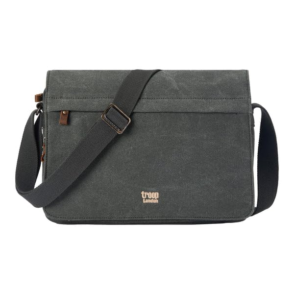 Sac bandoulière Troop London TRP0241 Vert en toile classique premium et finitions robustes