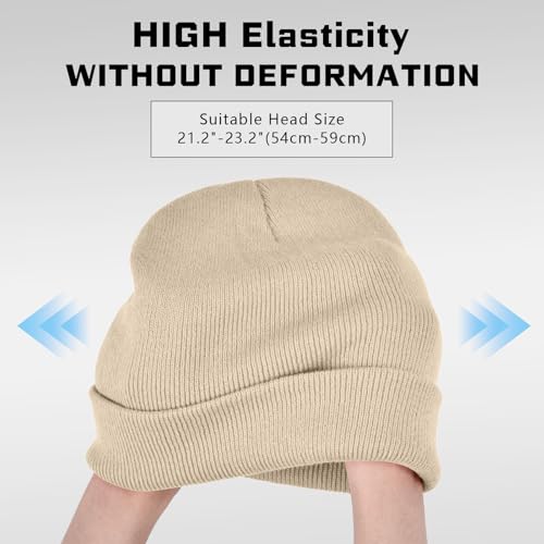 Image of ZOORON Beanie for Men Women Warm Winter Hat Unisex Soft Knit Cuffed Beanie