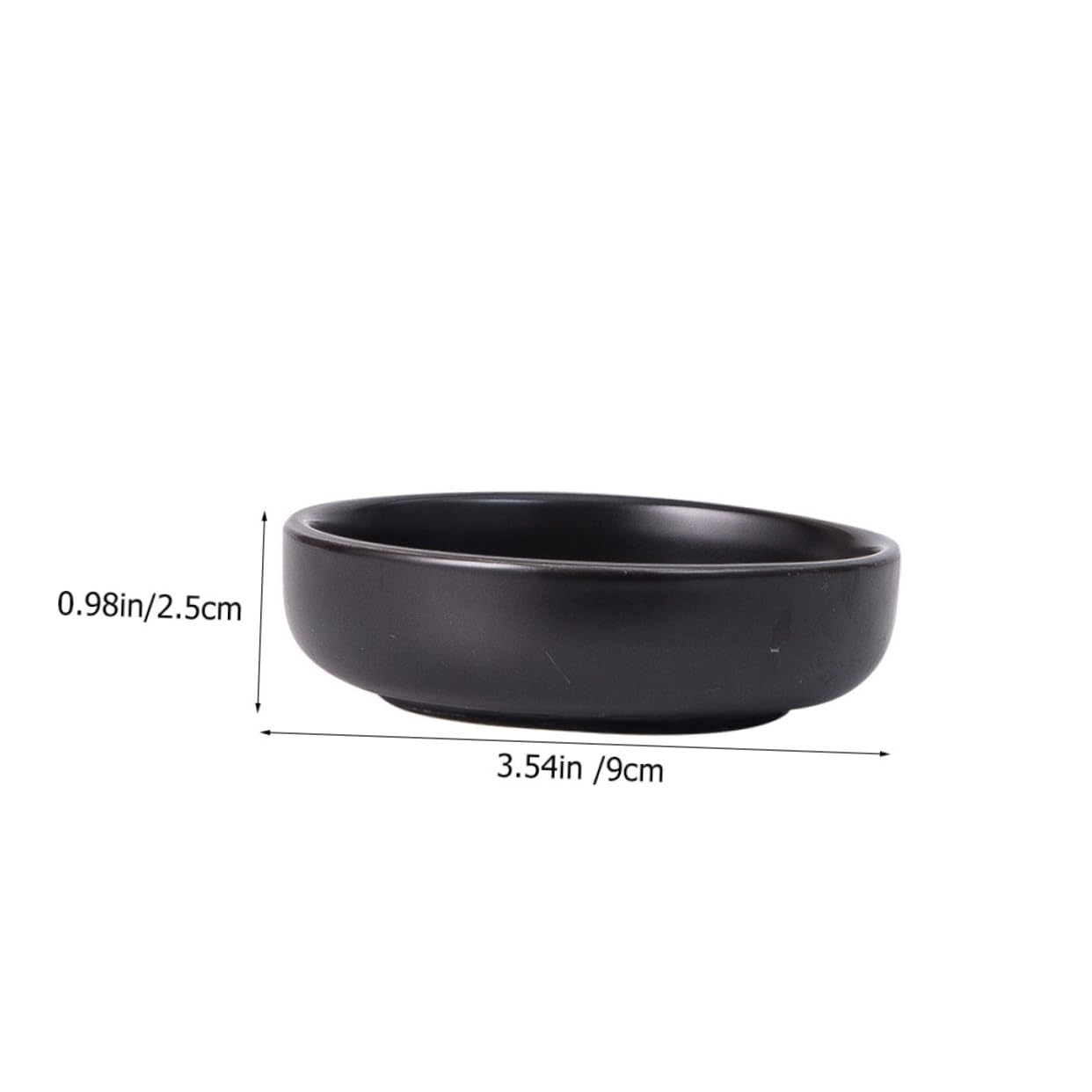 COLLBATH 4pcs Seasoning Dish Dipping Bowls Dipping Dishes Porcelain Saucers Dishes Tasting Dishes Sauce Dipping Holder Japanese Soy Sauce Soy Sauce Dish Fruit Bowl Black Ceramics re-usable