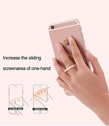 Amazing 360°Universal Grip Mobile Cell Phone Finger Ring Stand Compatible with Magnetic Car Holder -Rosé Gold
