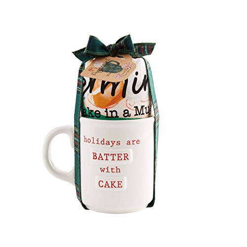 Mud Pie PEPPERMINT MUG CAKE SET, mug 12 oz | towel 26"" x 16 1/2"""