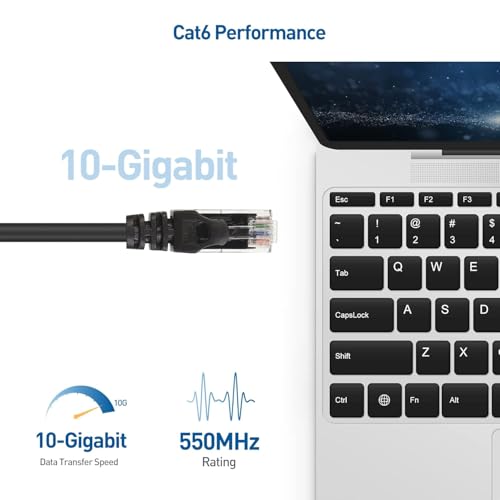 Paquete de 10 cables Ethernet Cat 6 de 10 pies miniatura 2