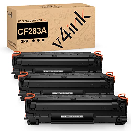 V4Ink Compatible Cf283A Toner Cartridge Replacement For Hp 83A Cf283A For Use In Hp Laserjet Pro Mfp M127Fw M127Fn M125Nw M201Dw M201N M225Dn M225Dw M125A Series Printer (Black, 3 Pack) #TOP6