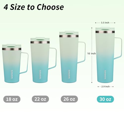 Image of BJPKPK 30oz Insulated Tumbler with Handle, Lid & Straw, Stainless Steel