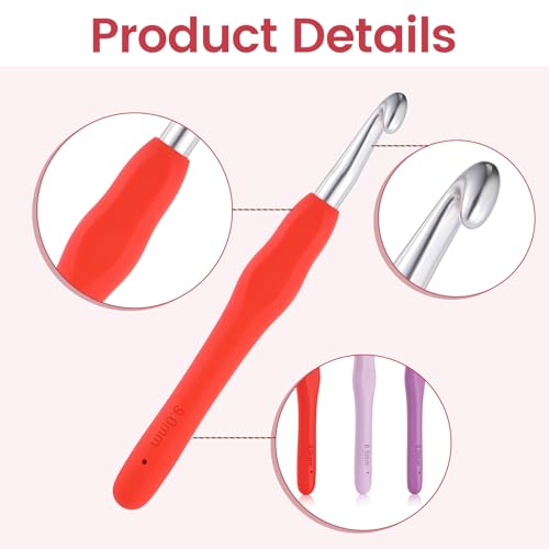 LIQWEI Ergonomische Häkelnadeln Set 3-teilig Bunt – Bild 3