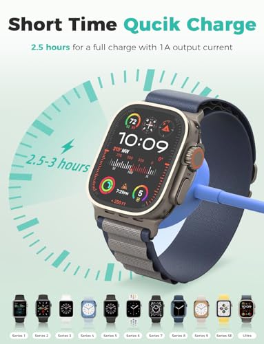 Image of 2026 Upgraded USB C for Apple Watch Charger Magnetic Fast Charging Cable Portable Wireless Charging Compatible with iWatch Series 11 /10 /9 /8 /7 /6 /5 /4 /3 /2-Blue