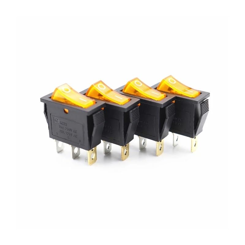4Pcs yellow 12V rocker switch LED lights Control switch buttons an