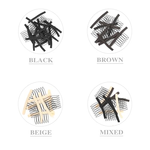 30 Piezas Clips Peines para Peluca 7 Dientes Beige miniatura 4