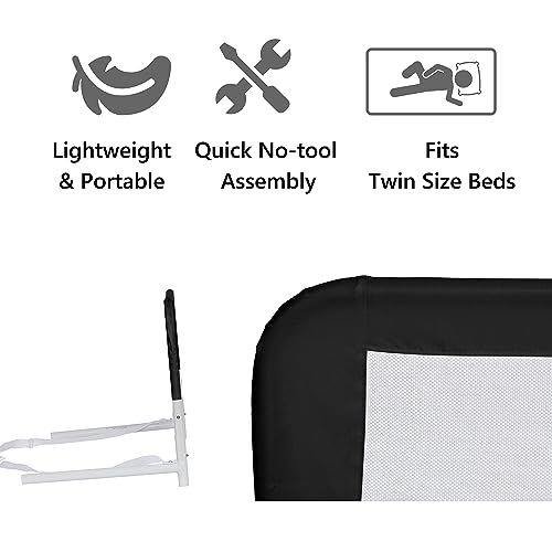 Dream On Me Lightweight Mesh Security Adjustable Bed Rail Double Pack With Breathable Mesh Fabric In Black,2 Count (Pack Of 1) #TOP4