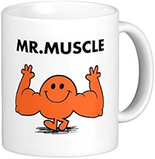 Lewistons-Of-London Mr Men MUSCLE Gym Workout Fit Fitness Little Miss Weights Diet Funny Humour Work banter Coffee Tea Gift Novelty Office Boss Ceramic White Cup 11oz Mug