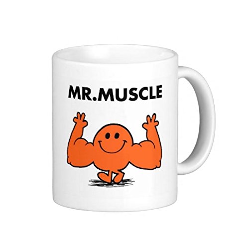 Tasse humoristique Mr Men Muscle en céramique Blanc 325 ml Cover