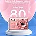 HOTU Mini Keychain Digital Camera, Y2K Pocket-Size Mini Camera, 2MP 1080P Small Camera with 32GB Card, Video Recorder with Long Battery Life for Travel, Party and Vlog (Rose Gold)