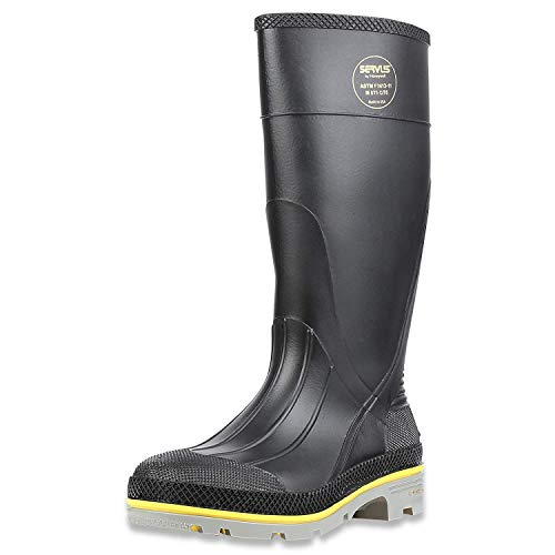 Honeywell HON75109-11 Servus by Size 11 XTP Black 15'' PVC Knee Boots with TDT Dual Compound Yellow and Gray Outsole, Steel Toe and Removable Insole, English, 15.34 fl. oz, Plastic, 1