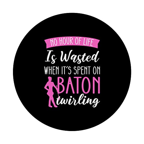 Majorette Baton Twirling. Baton Twirler PopSockets Swappable PopGrip, Black - Image 3
