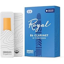 DAddario Woodwinds - Royal Bb Clarinet Reeds - Reeds for Clarinet - Strong Spine - Works Well for Classical & Jazz - Clarinet Reeds 2.5 Strength, 10-Pack