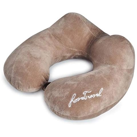Travel Pillow for Airplane, Train or Car -Creative Airplane Travel U-Shaped Neck Pillow Office nap U-Shaped Pillow PP Cotton Protection Cervical Travel Pillow-Khaki Cover