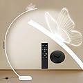Modern Butterfly Arc Floor Lamp - Dimmable 2000 Lumens Arched Floor Lamp with Remote Control, 3 Color Modes & Foot Switch, Elegant Arc Floor Lamps for Living Room, Bedroom, Office Decor (White)