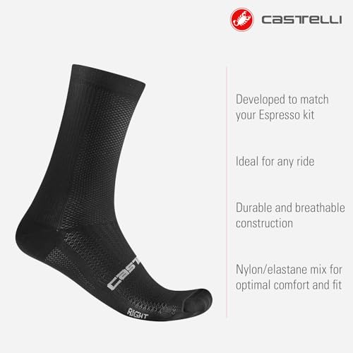 CASTELLI Men’s Espresso 18 Sock, Moisture Wicking Performance Cycling Apparel Sock for Road & Gravel Biking2