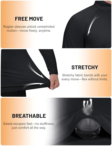 Cavva Mens Quarter Zip Pullover Thermal Fleece Lined Sweatshirts Long Sleeve 1/4 Zipper Athletic Winter Shirt4