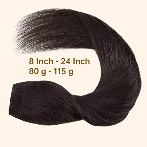 TESS Clip In Hair Extension,Hair Extensions Real Human Hair One Peice 5 Clips Straight Natural Hairpieces for Womens/Girls(#1B Natural Black,10Inch) - Image 4