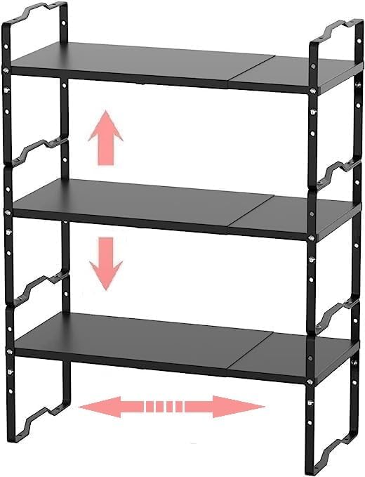 Miniatura 1 de Estante expandible para organizador de gabinete, estante de especias apilable ajustable en la cocina y el baño más, encimera de encimera,