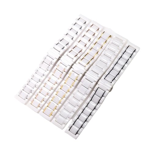 Bracelet de montre en céramique et acier blanc rose pour sublimer votre montre connectée - 4
