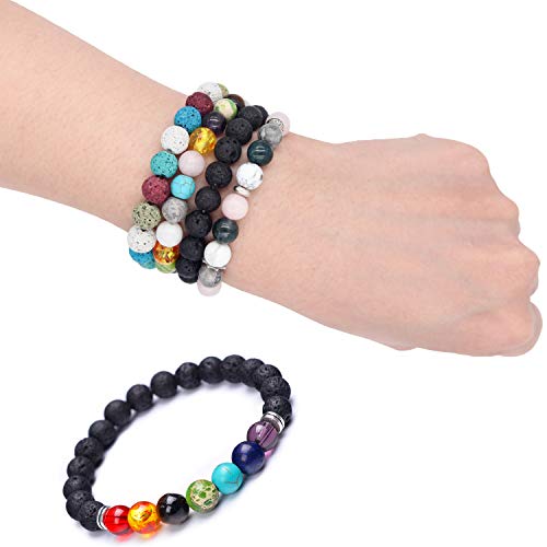 Perles de Lave EuTengHao avec Chaîne Élastique pour Diffuseur de Parfum