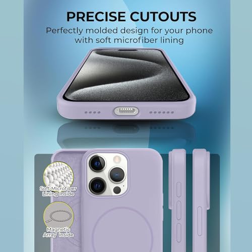 Image of iPhone 15 pro Max Silicone Magsafe Case | Shock Proof Design & Camera Protection | Premium Rubberised Apple iPhone 15 pro Max Cover (Microfiber Lining) | Magnetic Liquid Silicone - Purple