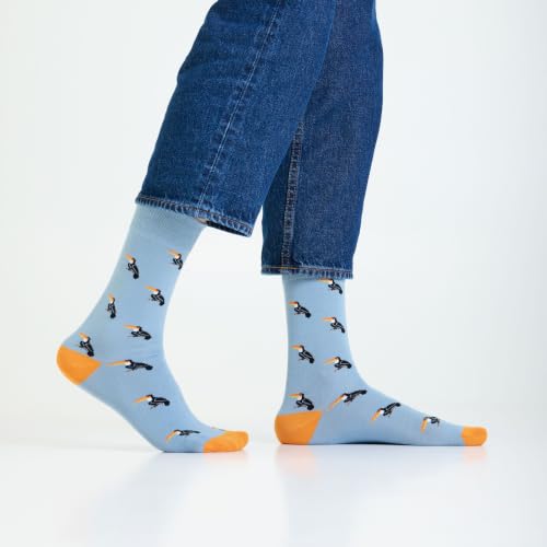 Image of Mint & Oak Long Socks For Men, Soft Cotton Calf Length Socks, Colorful Sock Gift For Men, Full Length & Odour Free, Funky Socks - Gift Box of 3
