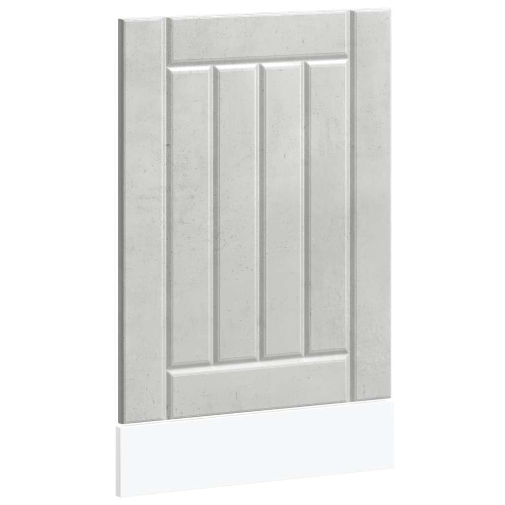 Pannello frontale Lucca per lavastoviglie, 45 x 1,5 x 67 cm, in legno, pannello frontale per lavastoviglie parzialmente integrata, colore grigio cemento, design moderno da cucina