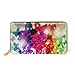 Produktbild Gigijy Geldbörse mit abstraktem bunten Baum mit Schmetterlingen, mehrere Kreditkartenfächer, Tasche für Frauen, echtes Leder, mit Reißverschluss