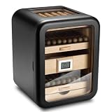 Zigarren-Humidorschrank mit transparentem Oberlicht, große Kapazität, 4-lagiges Design, inklusive Luftbefeuchter & digitalem Hygrometer, hält bis zu 110 Zigarren